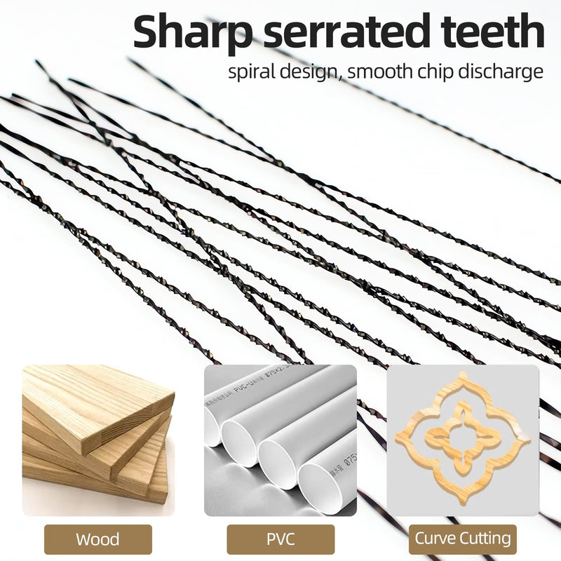 8 Piece Jewelry Saw Blades Kit,High Carbon Steel Spiral Teeth Blades for Wood, Metal, Plastic Cutting,Precision Curved Cuts for Jewelry Making,Woodworking,Crafts(Saw Blades Long 5.12") 8Pcs