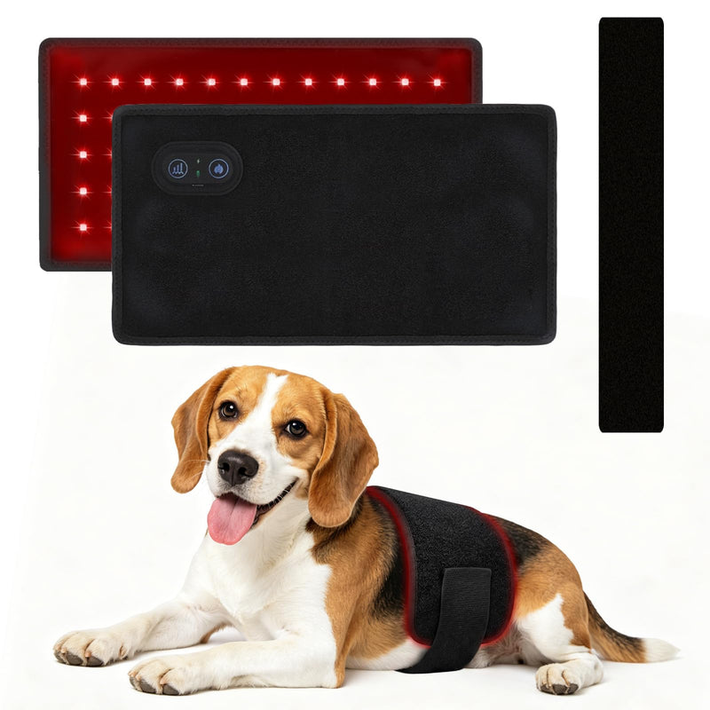 Red Light Therapy for Dogs: Wearable Red Light Belt for Dogs Back Hip Waist 12.8×6.8in 660/850nm 80 Led Pad Infrared Device for Pets Pain Relief 1 Pack