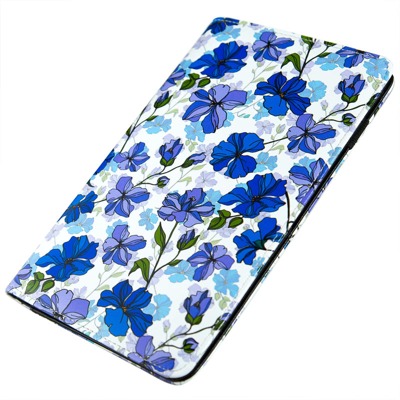 Server Books for Waitress,Cute Pocket Leather Money Organizer Wallet Note Pad Cash Bill Restaurant Guest Check Book Holder Pocket Presenter Fit Server Apron Waitress Book (Blue flower) Blue flower