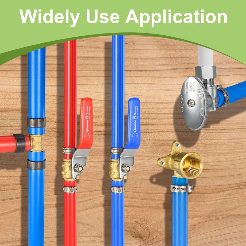 30 PACK ORIANSE 3/4 Inch Pex Combo Fittings Set, 10 Each Elbow Tee Coupling, For Pex-B Pipe with Stainless Steel Cinch Clamp or Copper Ring Connection, No Lead Brass, ASTM F1807 3/4" Pex Coupling,Elbow,Tee 10 Each Pack