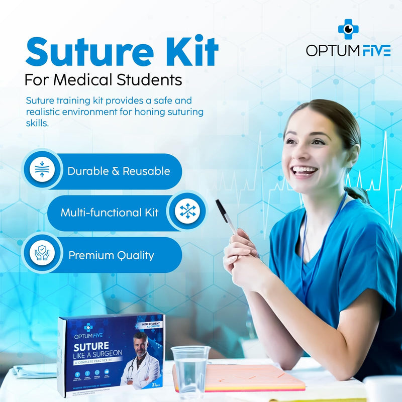 Suture Practice kit 31-Piece Set - Suture Training Kit with Knot and Threads - Suturing kit with Suture pad -Sutchering kit School Essentials