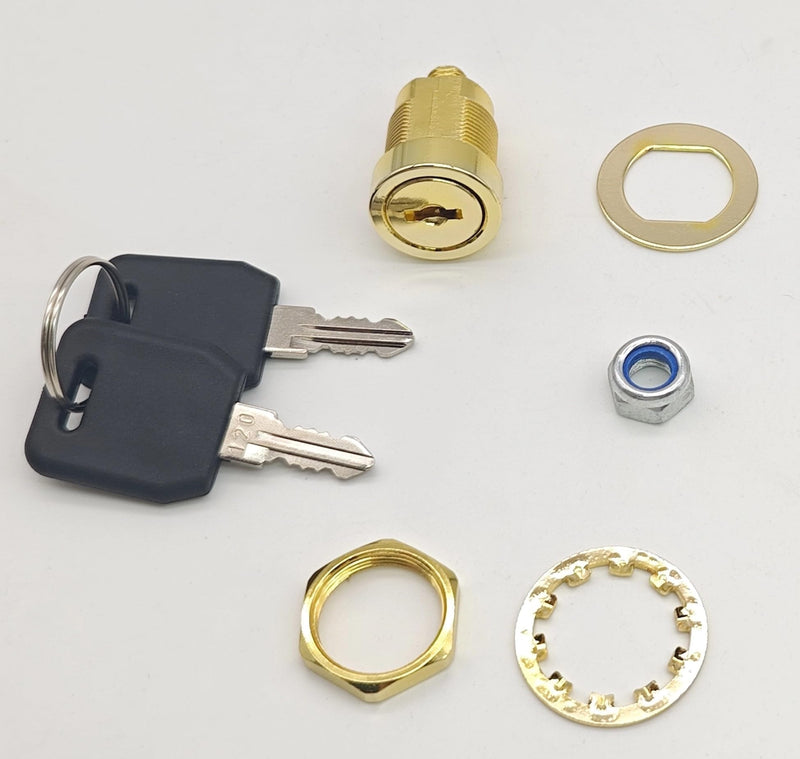 Armstrong Replacement Lock for Stack-On Safes, Brass Finish, Direct Replacement Key Lock for Current Stack-On and Sentinel Gun Cabinets, Weather Resistant with 2 Keys and Mounting Hardware