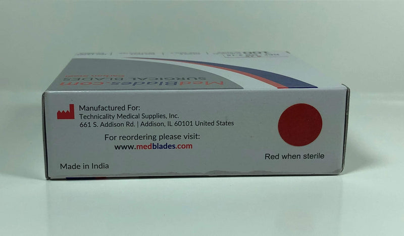 Box of 100 Carbon Steel Blades, Sterile, Individually Foil Wrapped. Dental, Surgical, Veterinary, Dermaplane, Hobby, Craft & More (# 15, Carbon) # 15