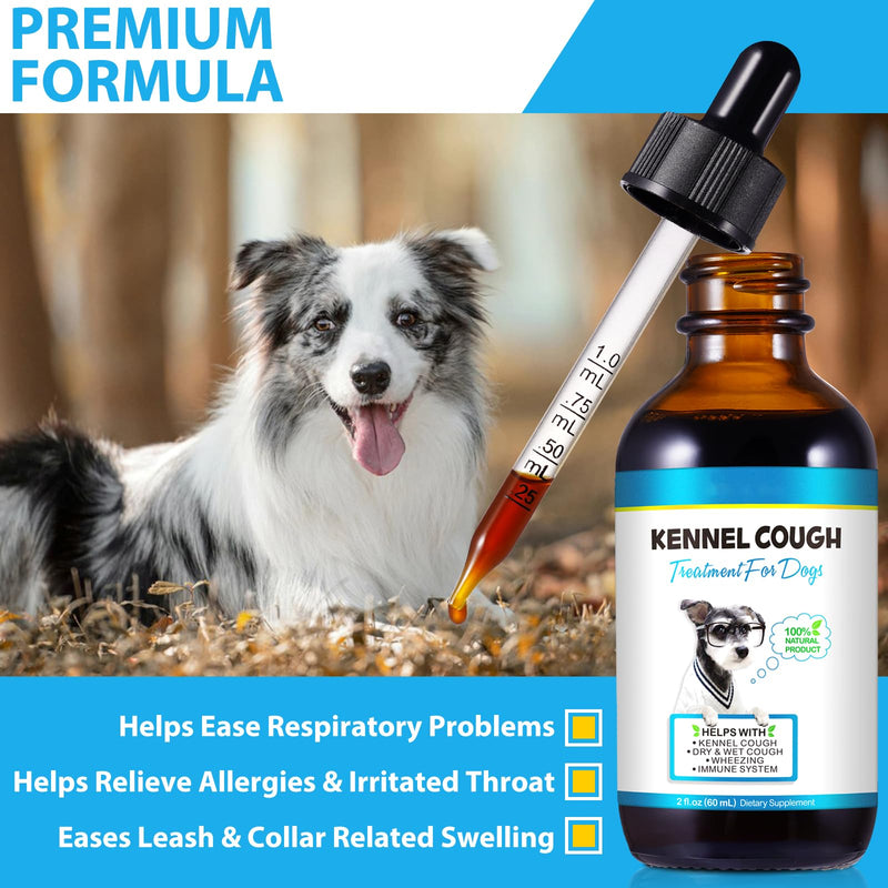 Kennel Cough Treatment for Dogs, Kennel Cough Herbal Drops, Dog Cough Relief - Dog Seasonal Allergy Relief, Dog Itch Relief, Support Dog Cough Care About Dry, Pet Cough Relief - 2.02 Fl.oz / 60 ml Bacon Flavor - PawsPlanet Australia