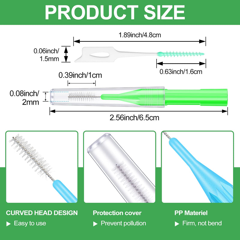 Zopeal 250 Pieces Braces Flossers Interdental Brush for Cleaner Tooth Toothpick Dental Teeth Flossing Head Oral Dental Hygiene Cleaning Tool Soft Dental Picks Refill Toothpick Cleaners (Fresh Color) Fresh Color