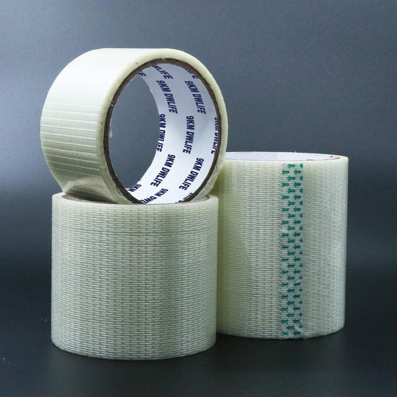 9KM DWLIFE Kite Ripstop Repair Tape 5cm-10cm Bi-Directional Fiberglass Filament Tape Clear Waterproof Strong High Adhesion Tear UV Resistance for Tent Sail Awning RV Camper Packing Fabric 32FT x 1.97in / 10M x 5cm