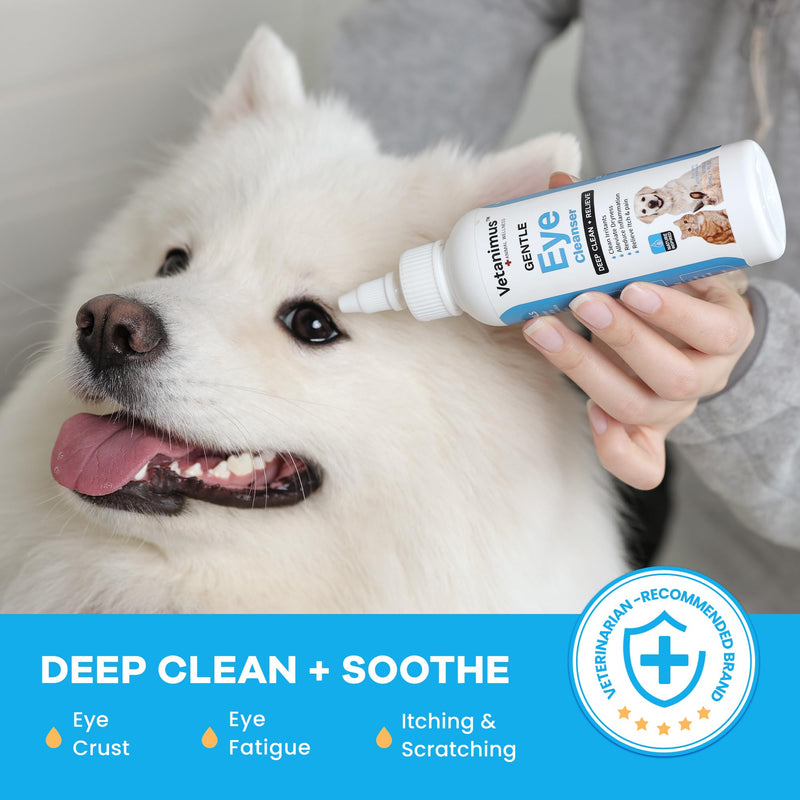 Eye Cleanser 150ml/5 fl.oz for Dogs, Cats, and Livestock Deeply Cleans Foreign Particles and Reduces Dryness 1 Bottle