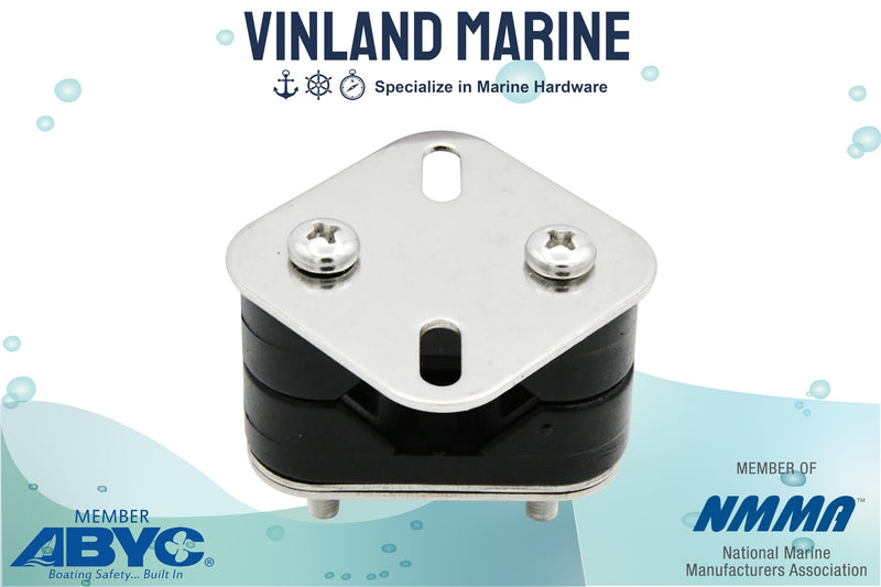 Vinland Marine Nylon Boat Rail Mount Brackets Fit 7/8" ~ 1" Tube Stainless Steel Mount Plate, Boat Navigation Accessories, Pontoon Rail Mount, Boat tubing Accessories, Boat Grill mounting Cleat (2 pack) 1 square plate & 2 oblong plate
