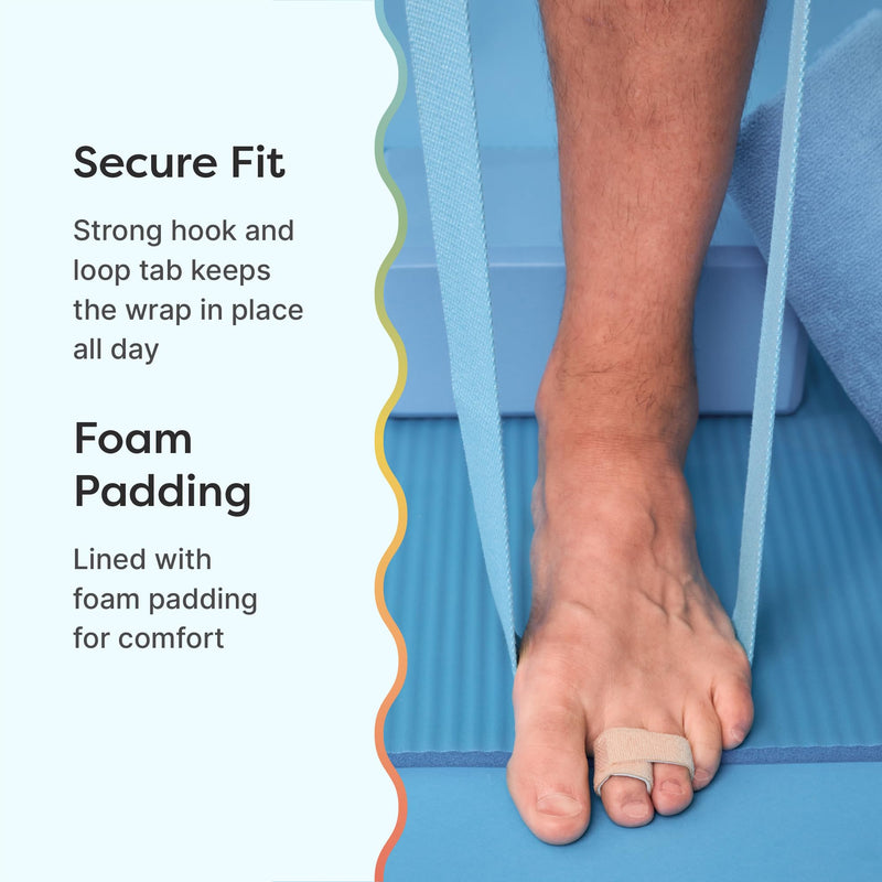 ZenToes Reusable Fabric Buddy Wraps for Broken Toes, Hammertoe Straightener, 4 Count (Beige) OSFM (4 Count) Original Support Beige