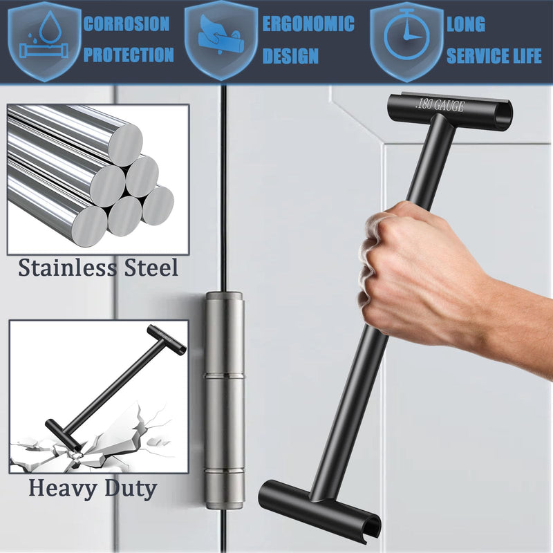 Door Hinge Adjustment Tool, Hinge Gap Adjusting Wrench Set Compatible with Heavy Weight .134 and .180 Gauge Door Adjustment Tool Standard Door Commercial Doors Hinge Repair Tool Tweaker (Black) Black