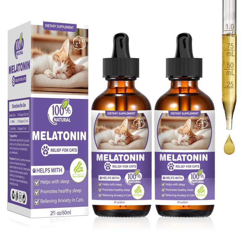 Cat Melatonin, Melatonin for Cats, Cat Tranquilizer to Anxiety Relief for Feline and Stressful Emotions in Kitten, Cats Sleep Aid to Promote Relaxation and Entry into Sleep in Kitten 120 ml