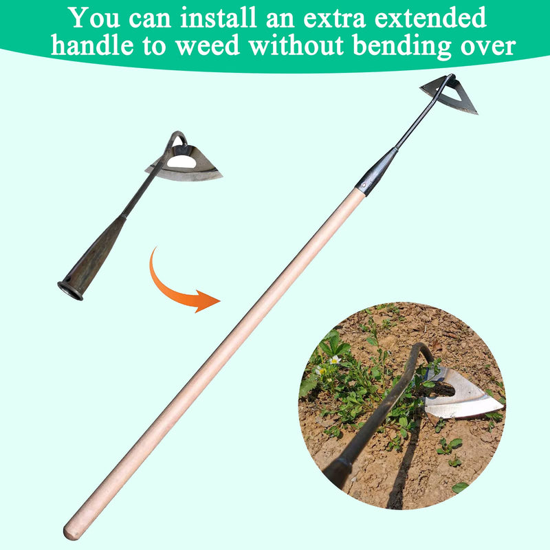 Garden Hoe All-Steel Hardened Hollow Hoe, Sharp Durable Garden Weeding Tools, Garden Edger Weeder Portable Household Vegetable Garden Shovel for Backyard Loosening Farm Planting Weeding 2Pack