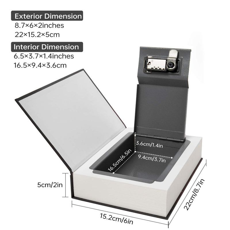 Real Paper Transfer Book Safe, Hollow with Secret Hidden Compartment, Combination Lock, 8.7"×6"×2" (Les Miserables-Combination) Les Miserables-Combination
