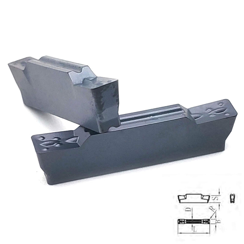 MGMN300-M Carbide Grooving Inserts for MGEHR/L and MGIVR/L Grooving Cut-Off Tool Holder, Installed with KOLORY, PVD Coating, 10pcs