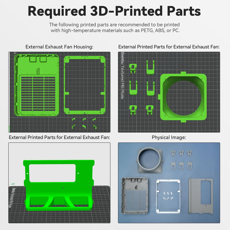 Original External Exhaust Fan Kit Compatible with Bambu Lab P2S with AMS,Active Ventilation 3D Printer Exhaust System for ABS,ASA,Nylon Filament,3D Printer Accessories Advanced Air Ventilation