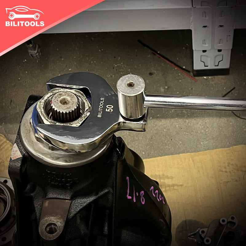BILITOOLS 14-Piece Jumbo Crows Foot Wrench Set, 1/2" Drive Big Crowfoot Wrench, SAE, 1-1/16" - 2" mm, CR-V Steel Sae, 1-1/16" - 2"