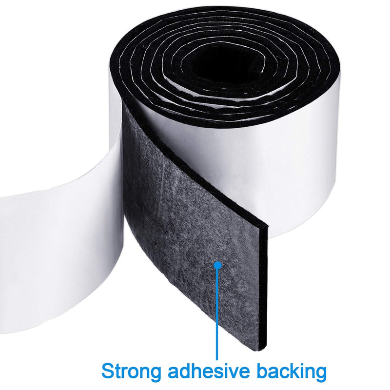 2 Packs Felt Strips with Adhesive Backing Non Slip Felt Furniture Pads Adhesive Felt Roll Felt Tape for Protecting Hardwood Floors Chair Wall Protector(120 x 2 x 0.12 Inch, Black) 120 x 2 x 0.12 Inch