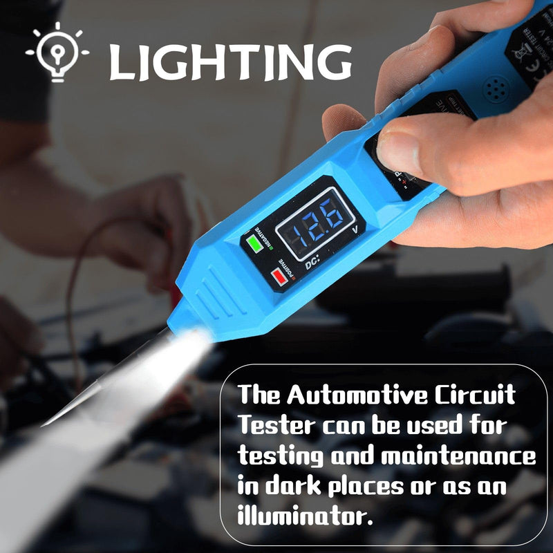 Multifunctional Car Automotive Circuit Tester, 3.5V-36V AC/DC Car Power Circuit Probe Tester, Circuit Tester with LCD Screen Display, Automotive Short Circuit Finder Electrical Tester with Light