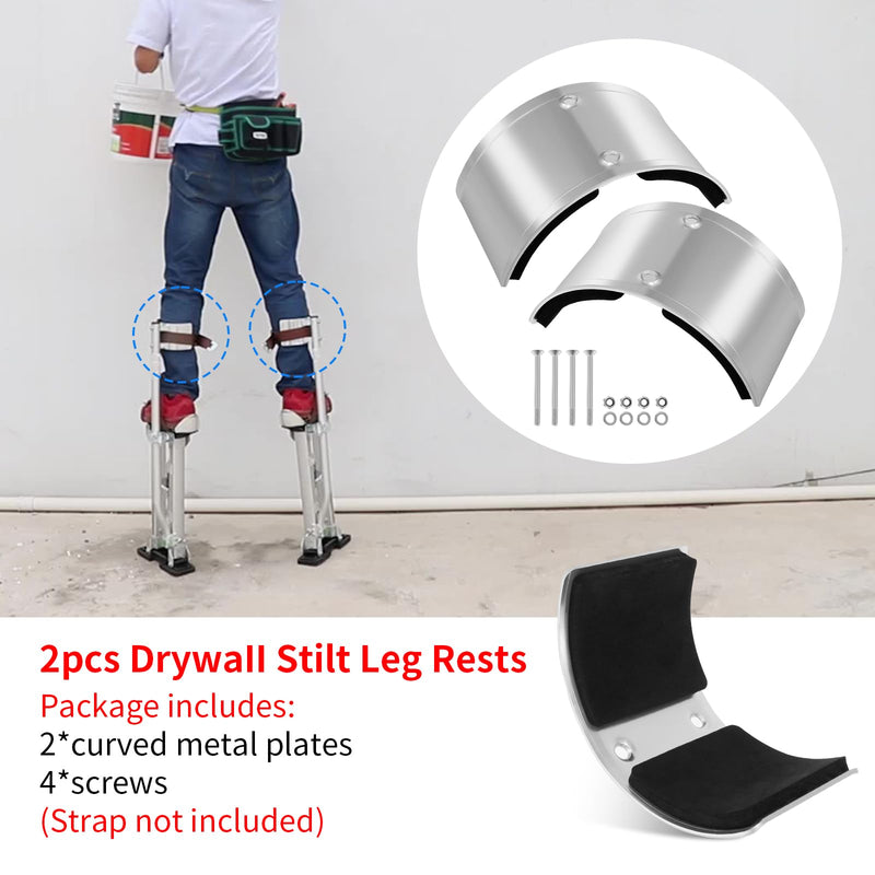 2PCS Drywall Stilt Replacement Parts, Aluminum Alloy Stilt Accessories, Curved Leg Plates for Home Improvement, Plastering, Painting, Wiring 2PCS
