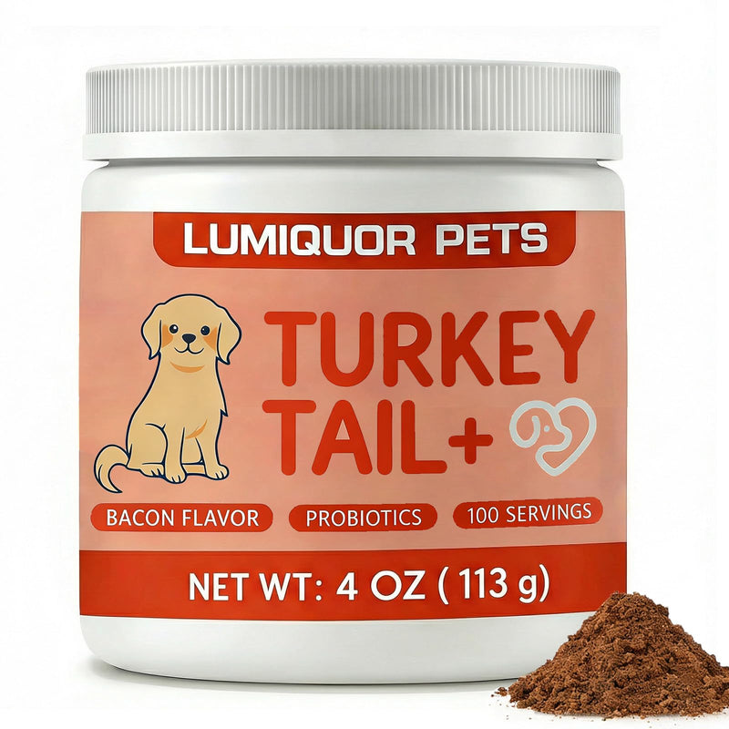 Lumiquor Tu-rk-ey Tail for Dogs, Lumiquor Tu-rk-ey Tail Mushroom Powder, Support Your Mature Dog’s Immunity, Gut, Skin, (1pcs) 1pcs