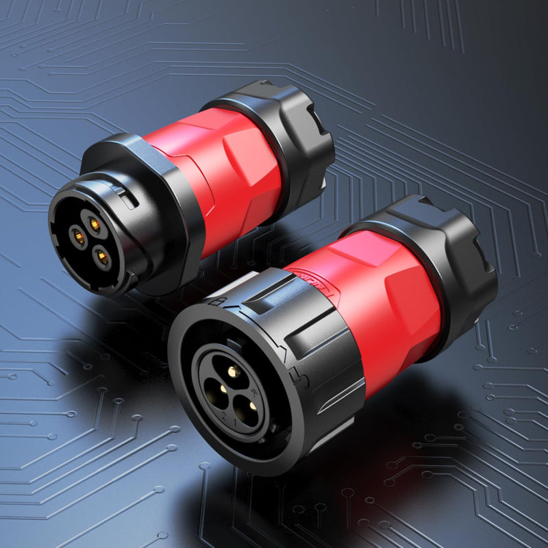 CNLINKO YM-20 4 PIN Industrial Waterproof Connector,IP68 Circular Connector,PBT Plastic Shell Quick Plug Aviation Connector M20 Male Plug and Female Plug 4-Pin
