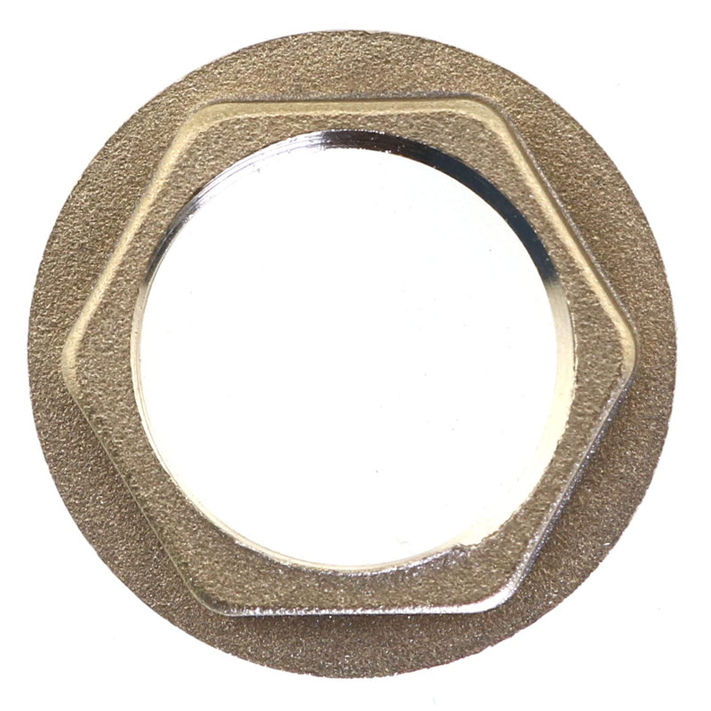 MEETOOT 4pcs Brass Lock Nuts Pipe Fitting 1/2 Inch NPT Female Lock Nut Gasket NPT Female Brass Flange Hex Lock Nut Suitable for Water, Gas, Oil