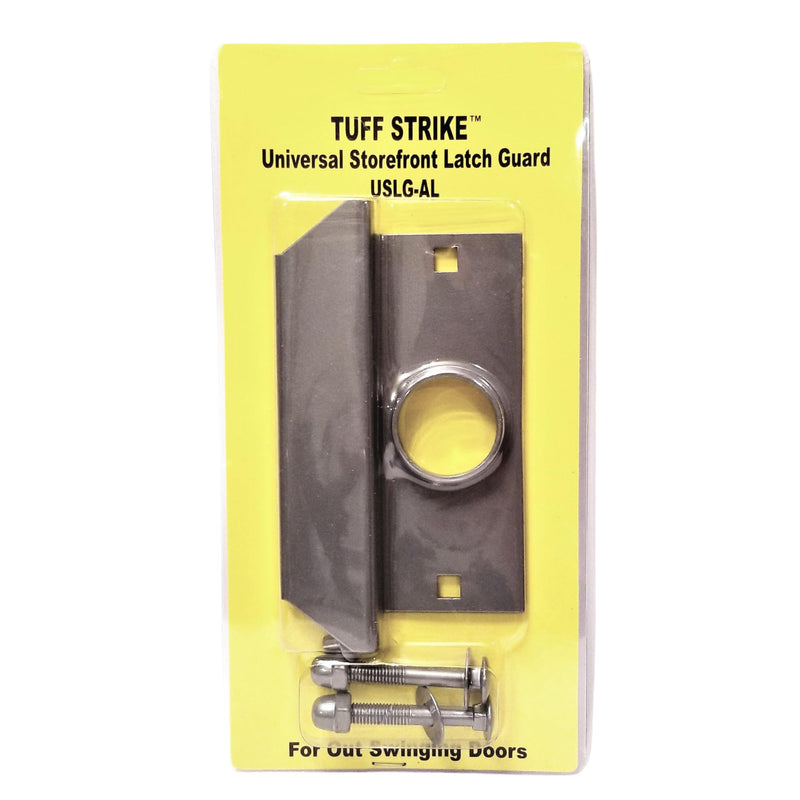 Steel Latch Guard Plate for Out-Swinging Doors | Commercial Door Security | Universal Latch Guard | TUFF STRIKE | Aluminum