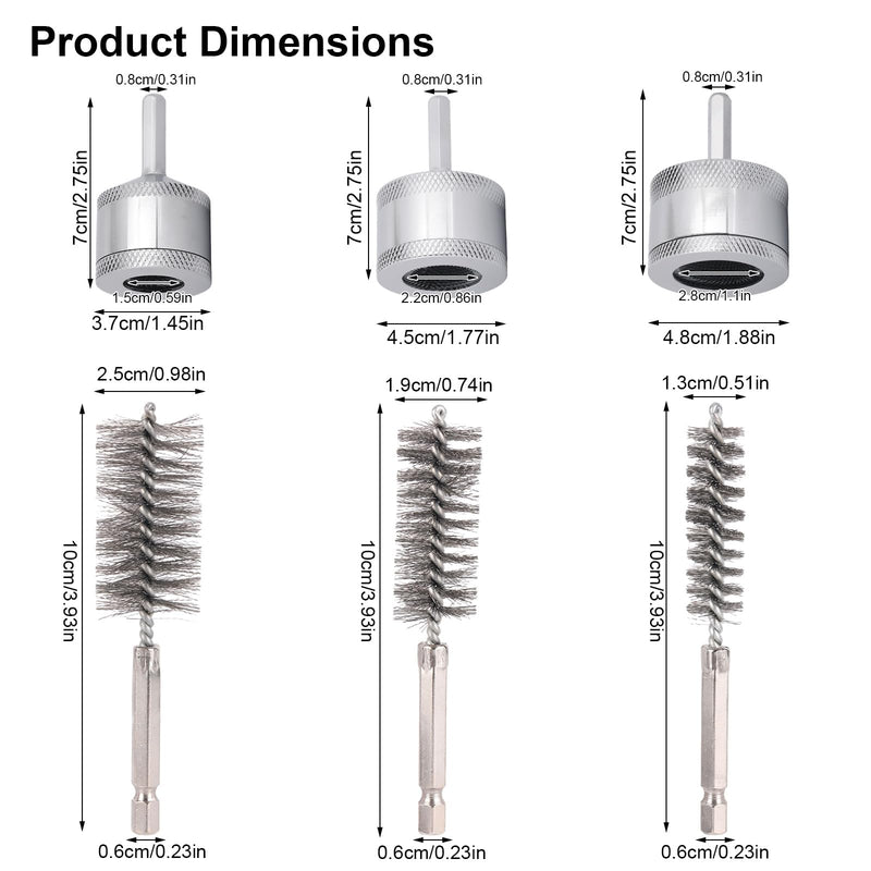 9pcs Copper Pipe Cleaner Kit, Metal Copper Pipe Cleaner with Brushes Blades Professional Plumbing Tools for Clearing Stains Paint from Tube