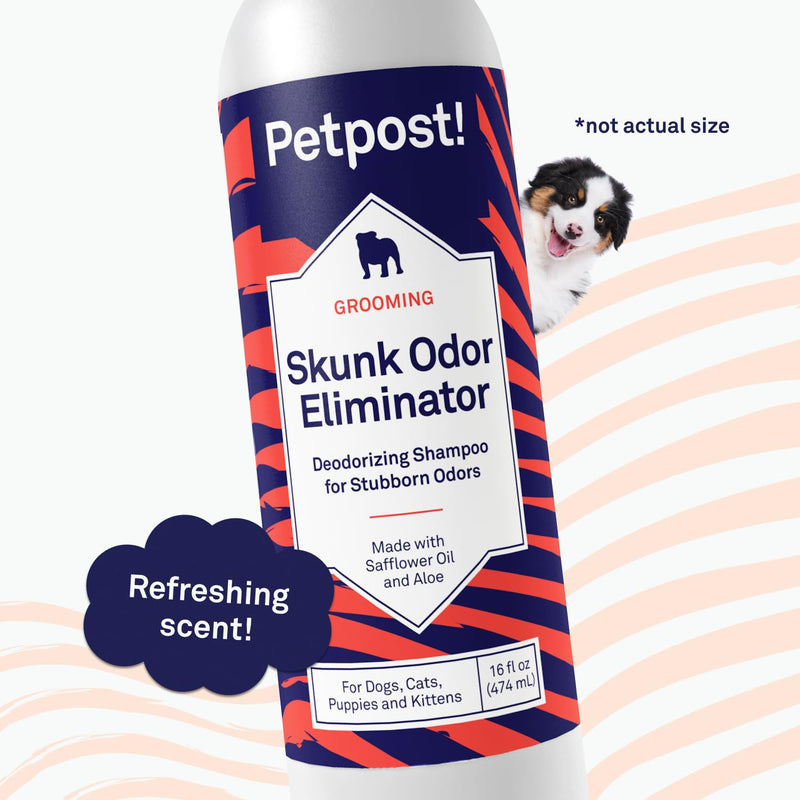 Petpost | Skunk Odor Shampoo for Dogs - Naturally Effective Deodorant Shampoo and Bad Smell Killer - Skunk Shampoo for Dogs or Cats 16 oz. 16oz. - PawsPlanet Australia