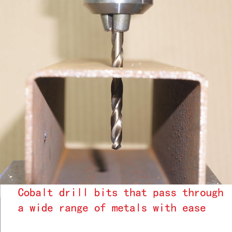 M35 Cobalt Round Straight Handle Metric Drill bit Set 1.5mm-6.5mm Drill Bits Suitable for Stainless Steel, Hard Metal, Cast Iron, Copper, Aluminum Plastic(13pcs) 13pcs