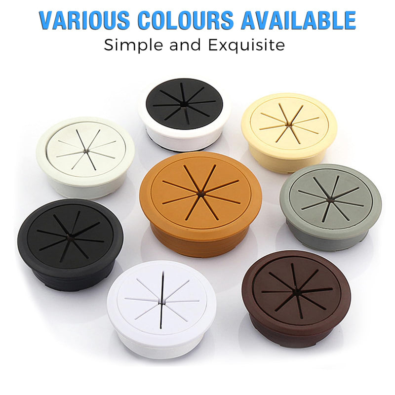 Desk Grommet 2" (50 mm), Desk Hole Cover for Cables White, Cable Grommet ABS Plastic, Desk Hole Grommet for Office and Home Table Cable, Detachable & Flexible Cable Cord Organizer-2 Pcs 2" (50 mm) 2 pcs White