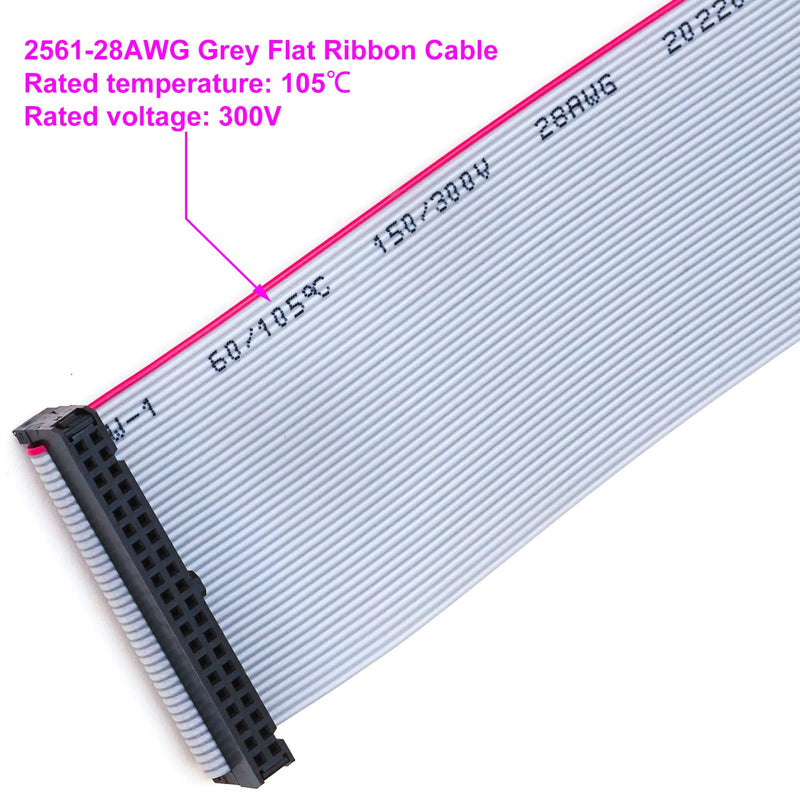 IDC Cable IDE Flat Ribbon Cable 10/14/16/20/26/30/34/40 Pin Ribbon Cable IDC Cable Connector, Female to Female IDE Extension Cable 50CM Length FC 26-Pin 2Pcs(KS-FF26) FC 26P - NewNest Australia