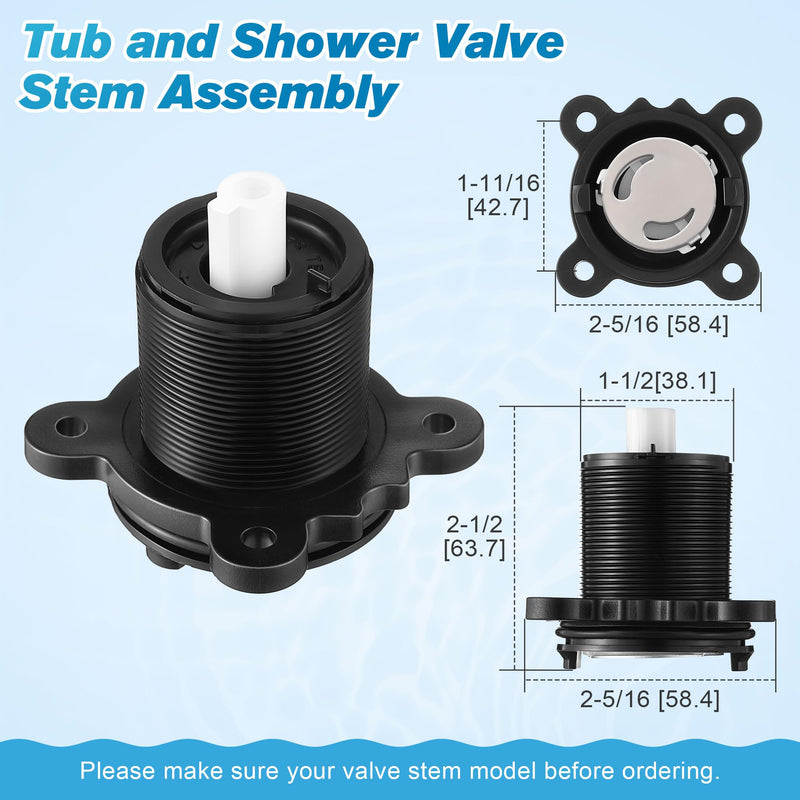 Dreyoo 2 Pieces Pressure Balancing Cartridge and Valve Stem Assembly, Compatible with 971-2500 and 974-2910, Compatible with Pfister 0X8/JX8/VB8/JV8 Deep Casting Valve, for Single Handle Tub/Shower