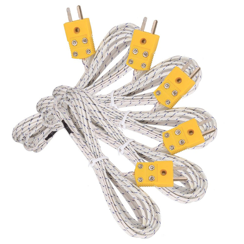 szzijia 5pcs 3M K Type Mini-Connector Thermocouple Temperature Probe Sensor Measure Range -50~700°C