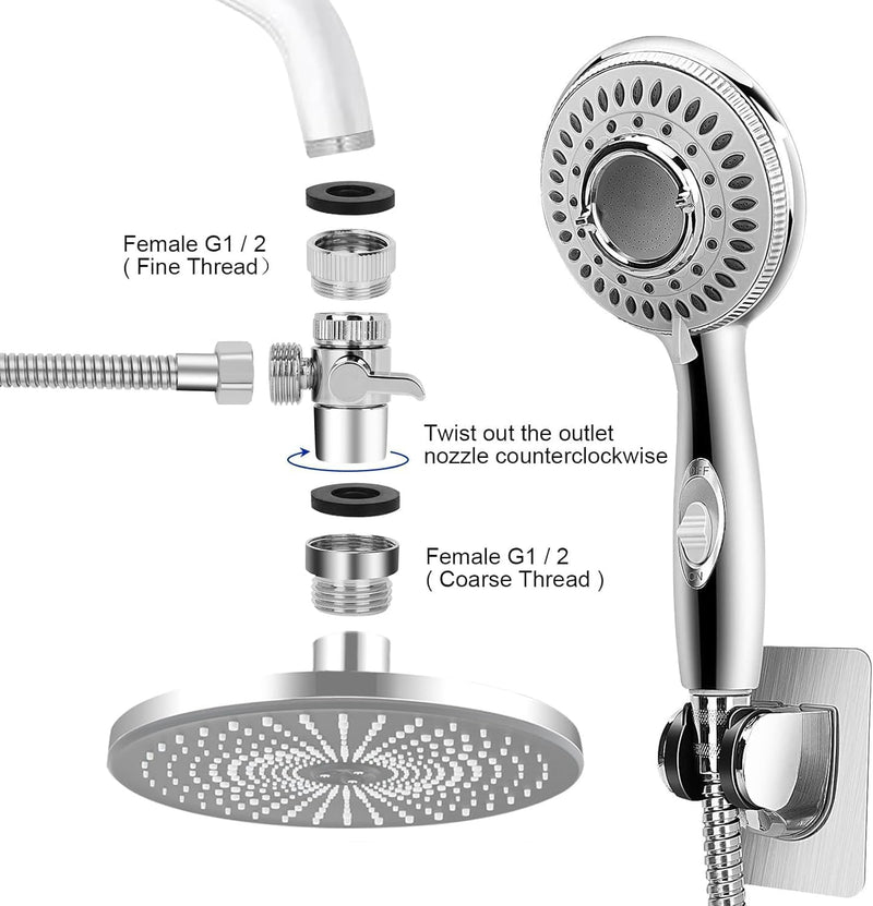 Shower Head Sink - Faucet Bathtub, Hose Sprayer Attachment with 9 Adapters, 79" Hose for Hair Washing, Pet Dog Rinse & Baby Bath, ON/OFF Extension for Tub Faucet, Utility Sink, Laundryroom, Garden | 79" Hose for Hair Washing - NewNest Australia