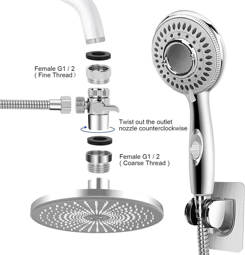 Shower Head Sink - Faucet Bathtub, Hose Sprayer Attachment with 9 Adapters, 79" Hose for Hair Washing, Pet Dog Rinse & Baby Bath, ON/OFF Extension for Tub Faucet, Utility Sink, Laundryroom, Garden