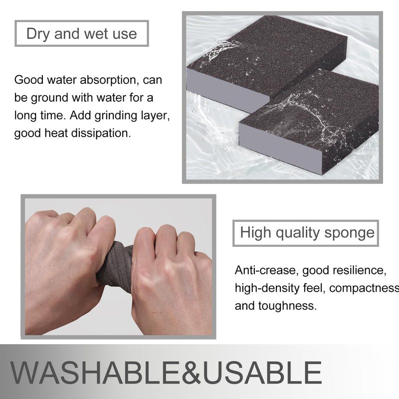12Pcs Sanding Sponge 220 Grit Fine Sanding Blocks for Drywall Metal Wood Washable and Reusable 12PCS-220 Grit