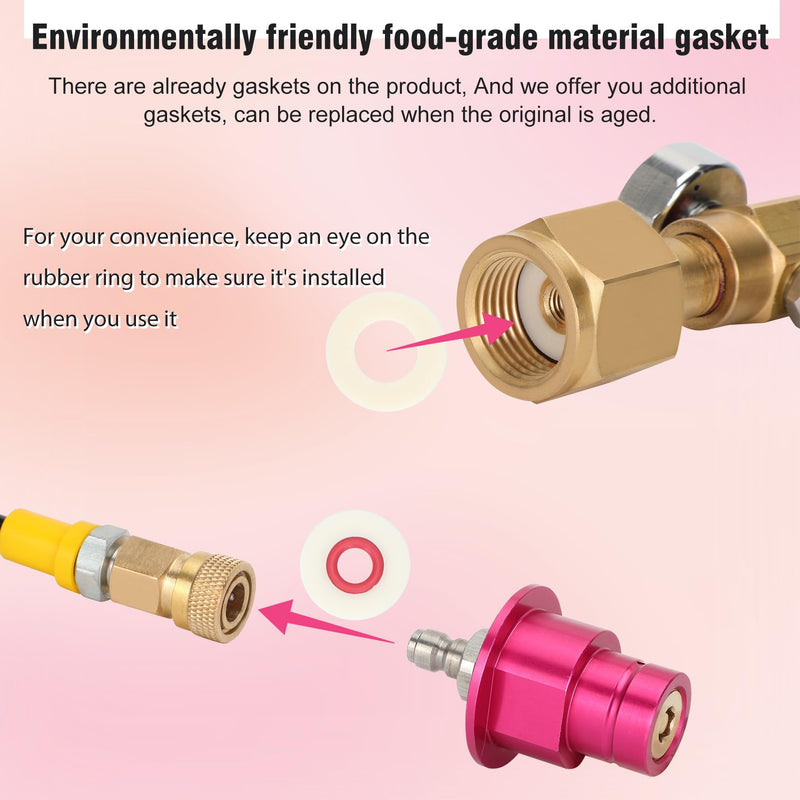 Upgrade Soda Machine Co2 Adapter Quick Connector Adapter (60in) with Pressure Gauge and Release Valve, Compatible with Terra DUO Art Gaia Aqua Fizz, For CGA320 Valve