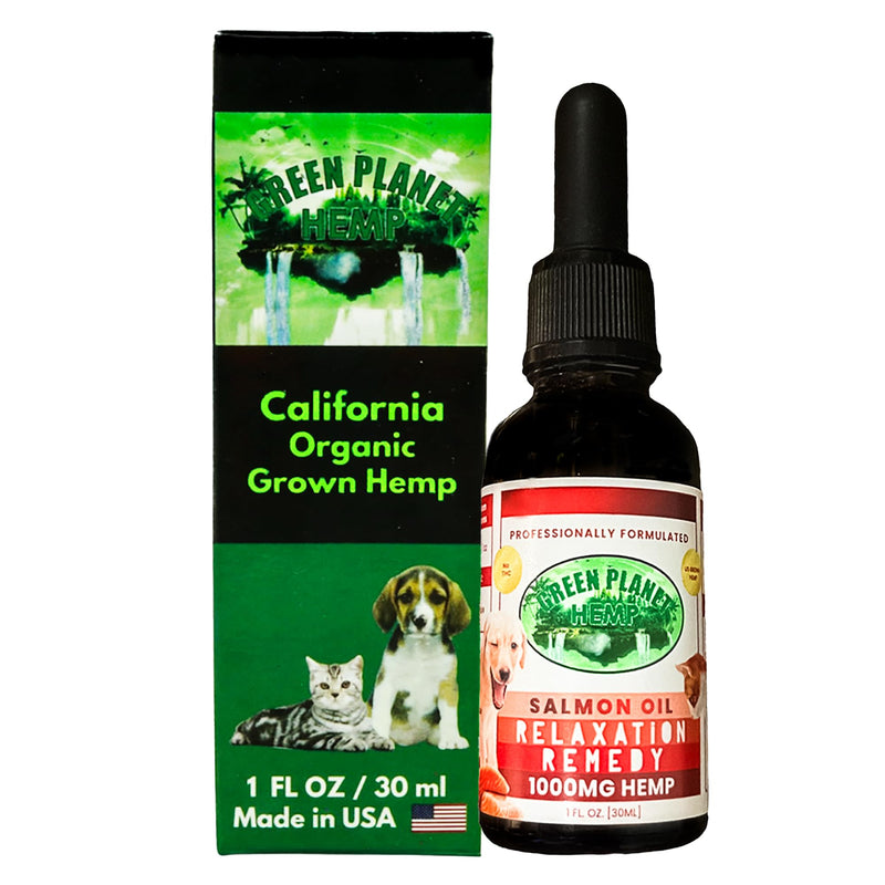 Pet Hemp Oil |Dogs and Cats | Wild Alaskan Salmon Hemp Oil |Hip, Joint and Muscle Support | Aids with Skin, Coat, Anxiety, Stress and Pain | 1000 mg