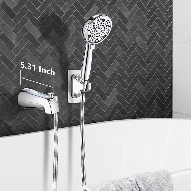 All Metal Tub Spout with Diverter Chrome, Fits 1/2” or 3/4" Threaded Pipes, Bathtub Faucet with Shower Diverter for Convenient Water Control Without Handheld