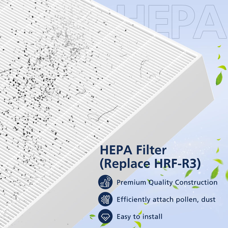 HPA300 HEPA Filter Replacement for Honeywell, Replace HRF-R3 & HRF-A300 3 HEPA + 6 Carbon