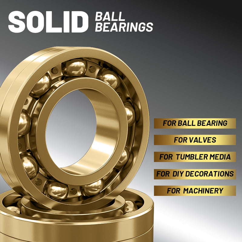40 pcs 1/2” Precision Solid Brass Bearing Balls, Brass Balls Metal Balls for Bearings, Valves, Machinery, Tumbler, Decorations