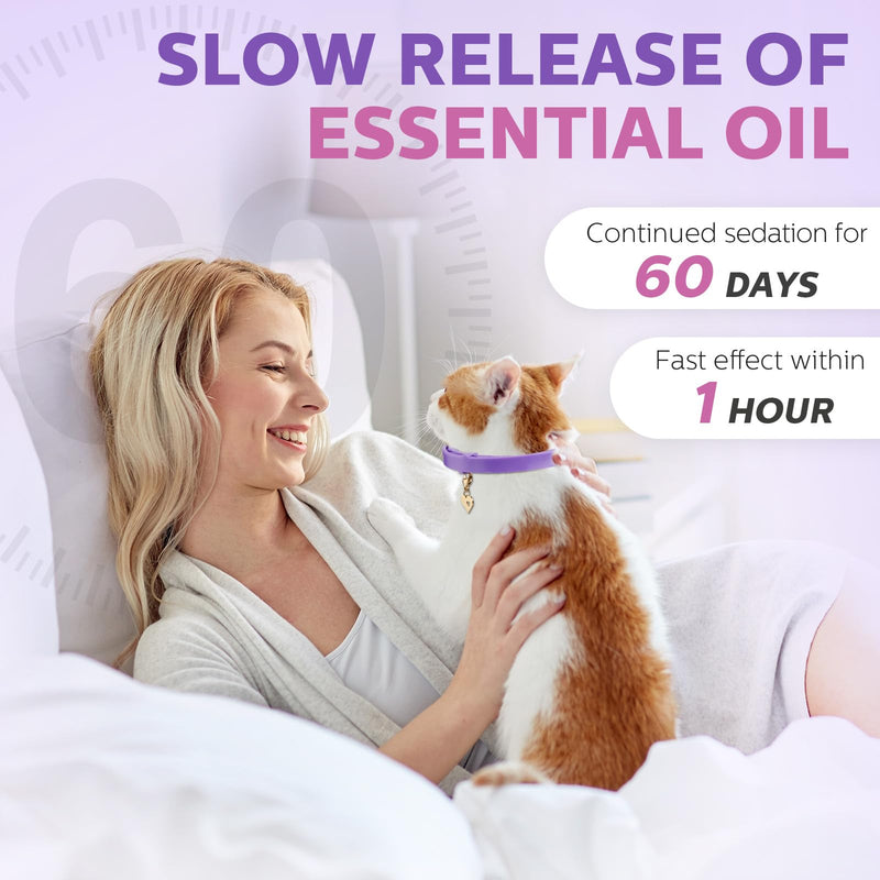 Silkfly 16 Pcs Calming Collar for Cats with 16 Gold Lobster Clasp and 16 Pendants, Adjustable Cat Pheromone Collar Purple Calming Collar for Cats Anxiety and Stress Relief Cat Stop Meowing, 15 Inch - PawsPlanet Australia