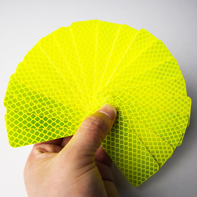 Reflective Stickers Made of 3M DG3,Super Reflection, Safety Reflective Tape for Car Trailer Truck Bike Motorcycle, 20 Pcs Fluorescent Yellow-Green Outdoor Waterproof 3.15" X 1.18"