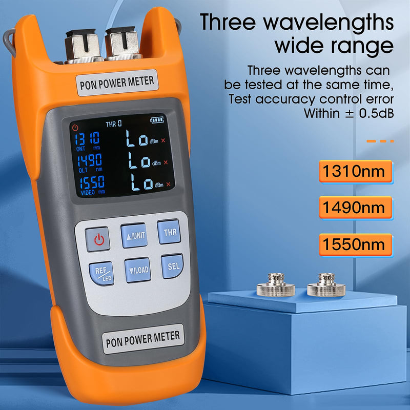 PON Optical Power Orange A-330A SCAPC Interface Optical Fiber Power Meter Network Online Detection Tester with SCAPC/FCAPC Adapter 1310 1490 1550nm SCAPC FCAPC interface
