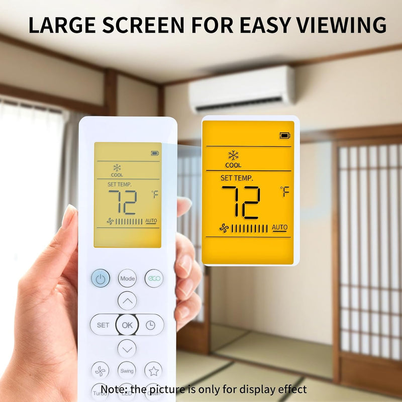 Replacement for Senville LETO Series Mini Split Air Conditioner Remote