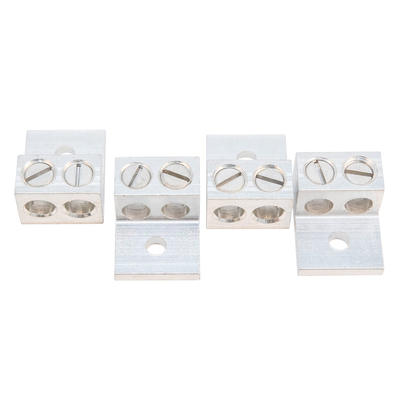 ILSCO AU-0-EC Aluminum Mechanical Lug, Double Barrel, Conductor Range 1/0-14, 2 Ports, 1 Hole, 1/4in Bolt Size, Tin Plated, UL, CSA