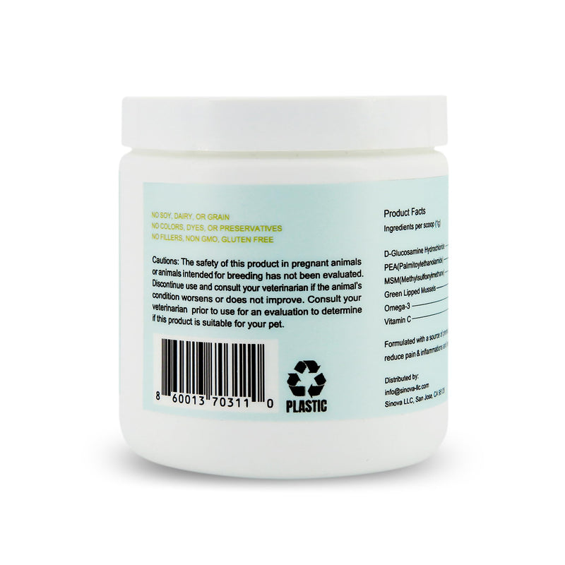 Pet Pain Relief for Dogs & Cats – Natural Joint Supplement with Pea, Glucosamine, MSM, Green Lipped Mussels – Promotes Mobility, Reduces Inflammation & Pain – Made in USA 2.5oz (72g)