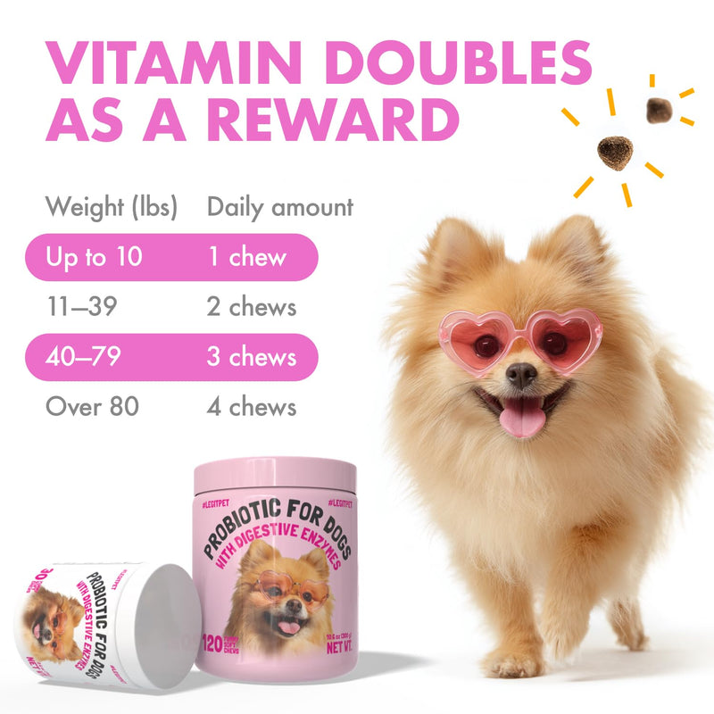 Probiotics for Dogs Natural Digestive Enzymes Prebiotics for Allergy Itch Relief Gut Flora Coprophagia Bowel Support Treatment Anti Diarrhea for Dogs Pet Health Immune System Support 30 Soft Chews Probiotic