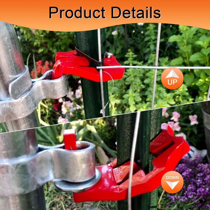 T-Post Gate Hinge Pins, Metal T Post Gate Hanger with 5/8 Pin, Outdoor Chain Link Fence Gate Hanger for Farm Gate, Garden Gate